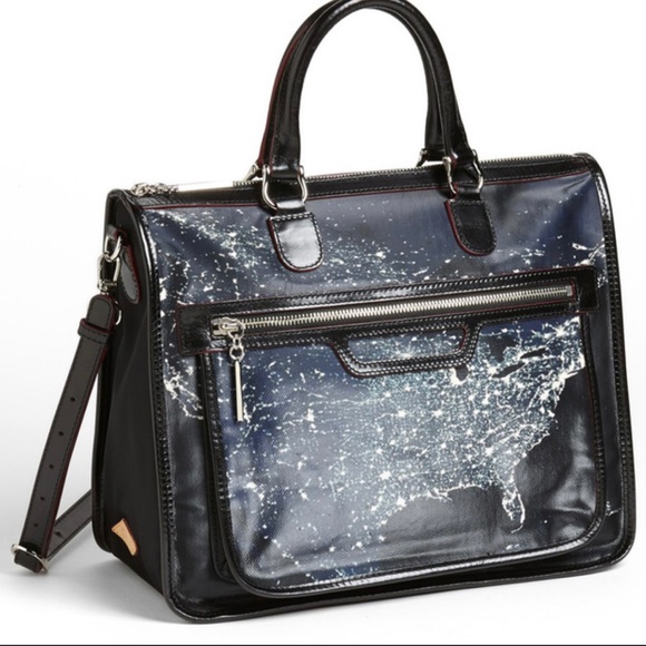 MZ Wallace Handbags - MZ Wallace Black Nylon Coated Canvas Satellite Britt Tote Bag